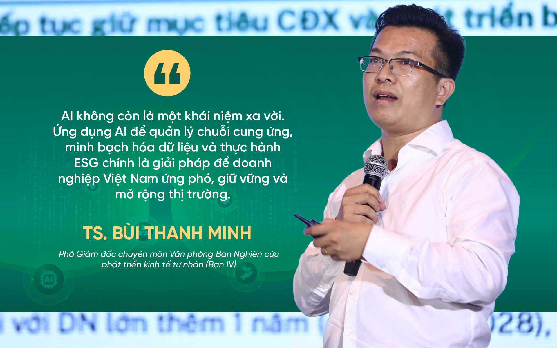 Impressive speeches at the ESG Implementation with AI workshop - 2 Những phát ngôn ấn tượng tại hội thảo Thực thi ESG bằng AI - 2