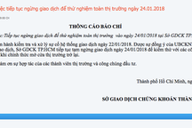 HOSE tiếp tục ngưng giao dịch vào hôm nay