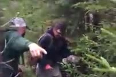 Gấu phóng uế xuống người thợ săn