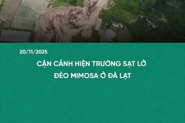 Cận cảnh hiện trường sạt lở đèo Mimosa ở Đà Lạt