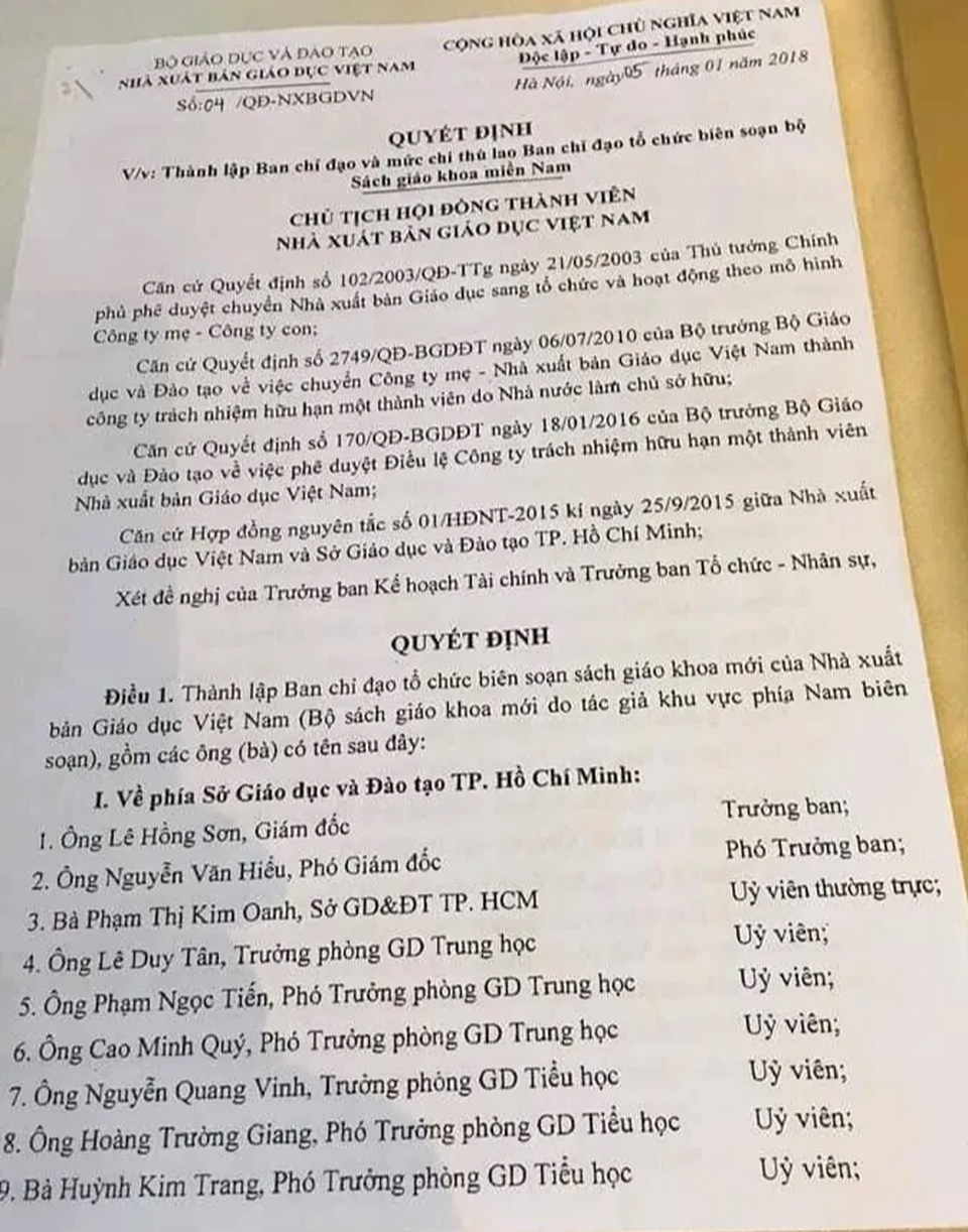 NXB Giáo dục chi thù lao biên soạn SGK cho lãnh đạo Sở GD-ĐT TPHCM - 2 NXB Giáo dục chi thù lao biên soạn SGK cho lãnh đạo Sở GD-ĐT TPHCM - 2
