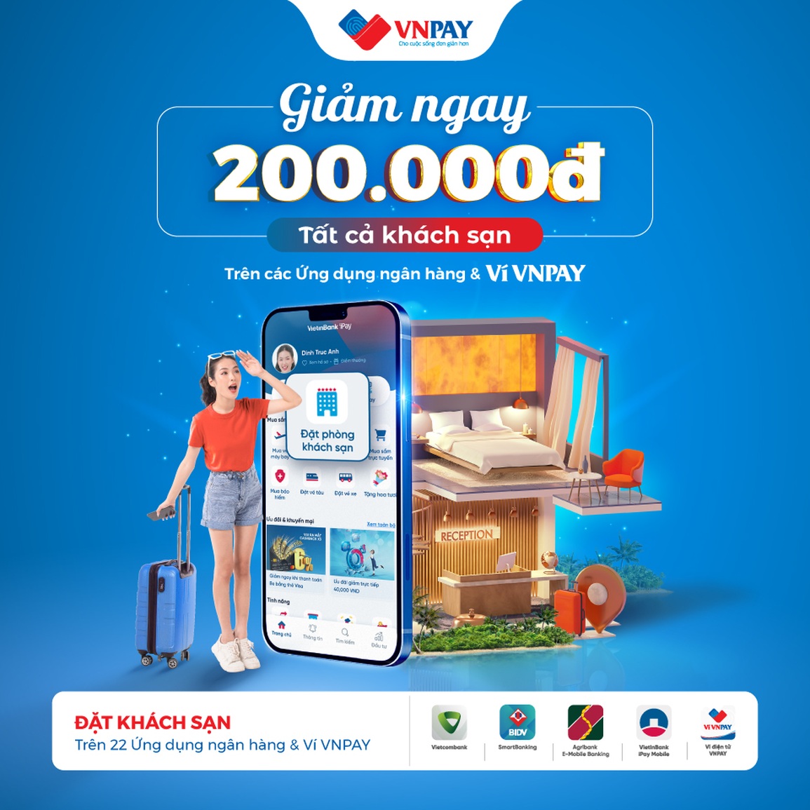 Ứng dụng ngân hàng và ví VNPAY trợ giá tới 200.000 đồng khi đặt phòng khách sạn - 2 Ứng dụng ngân hàng và ví VNPAY trợ giá tới 200.000 đồng khi đặt phòng khách sạn - 2