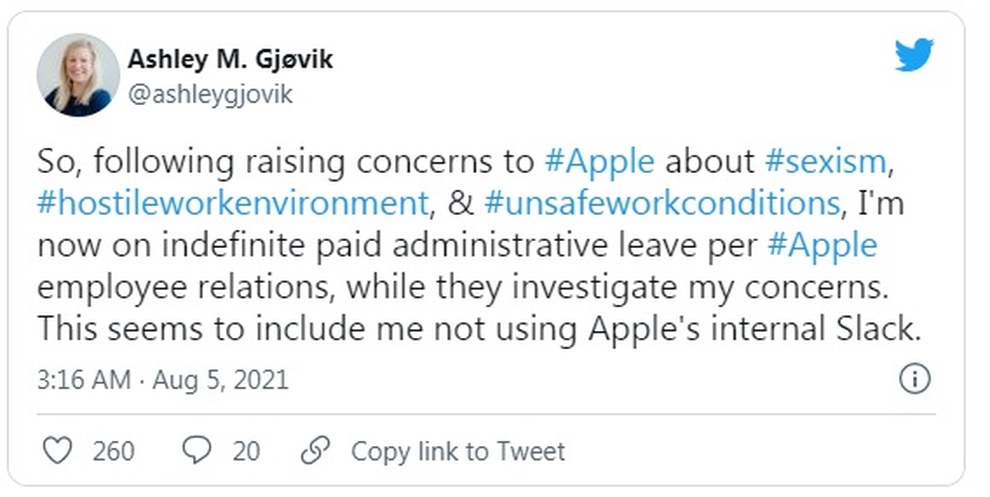 Apple cho nữ quản lý nghỉ vô thời hạn vì phàn nàn về môi trường làm việc - 1 Apple cho nữ quản lý nghỉ vô thời hạn vì phàn nàn về môi trường làm việc - 1