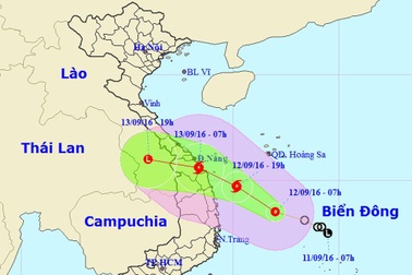 Áp thấp nhiệt đới tiến gần bờ biển Quảng Nam – Phú Yên
