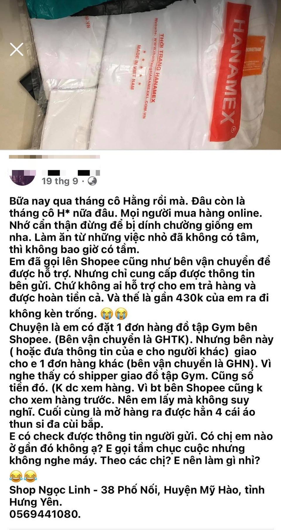 Mánh khóe lừa đảo mới trên Shopee: Mua quần áo tập nhận ba lỗ dởm - 1 Mánh khóe lừa đảo mới trên Shopee: Mua quần áo tập nhận ba lỗ dởm - 1