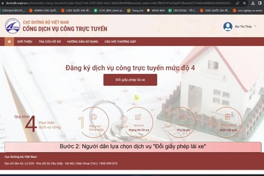 Minh họa các bước đăng ký và khai báo thông tin cấp đổi GPLX trực tuyến