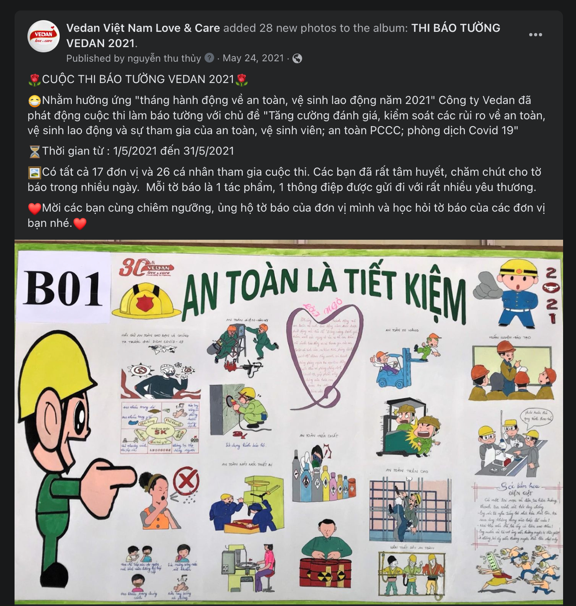 Những tác phẩm báo tường ấn tượng trên fanpage Vedan Việt Nam Love Care - 2 Những tác phẩm báo tường ấn tượng trên fanpage Vedan Việt Nam Love Care - 2