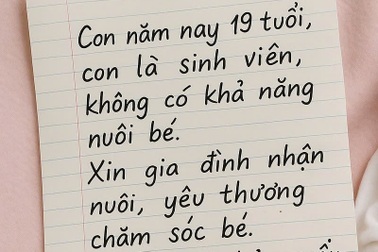 Bé gái bị bỏ rơi cùng lá thư “con là sinh viên không có khả năng nuôi bé”