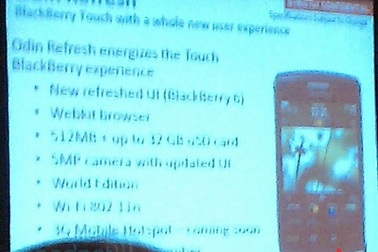 Rò rỉ cấu hình của BlackBerry Storm 3