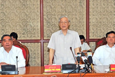 Bộ Chính trị làm việc với Ban Thường vụ Tỉnh ủy Nghệ An