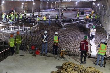 Thi công đêm tránh nóng tại ga ngầm S9 tuyến đường sắt Nhổn – Ga Hà Nội