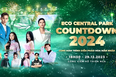 Bùng nổ đại tiệc âm thanh, ánh sáng tại Eco Central Park countdown chào 2024