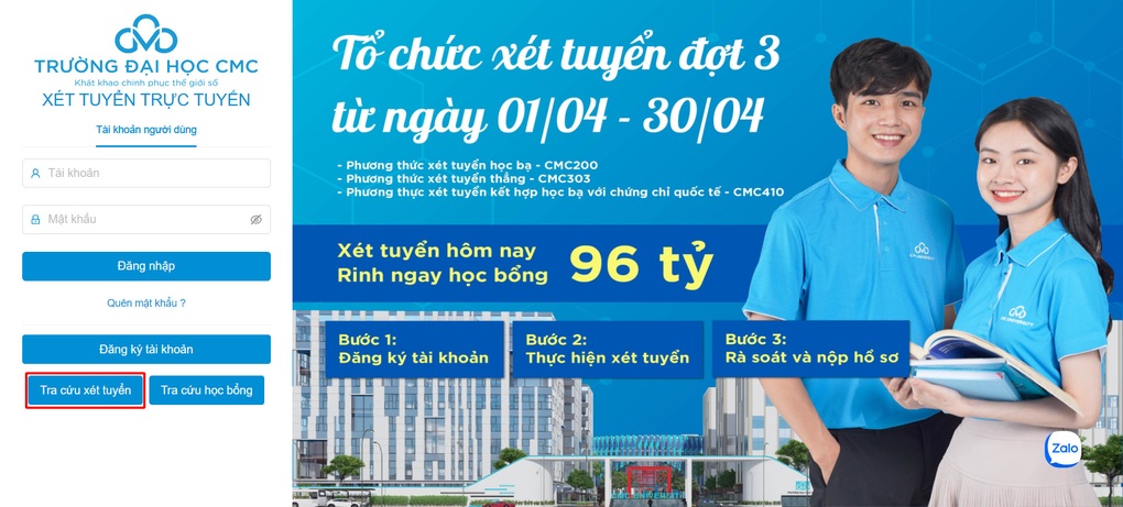 Trường Đại học CMC công bố kết quả trúng tuyển theo phương thức xét tuyển sớm 2024 - 3 Trường Đại học CMC công bố kết quả trúng tuyển theo phương thức xét tuyển sớm 2024 - 3