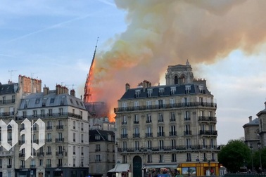 Nhân chứng la hét trong tiếc nuối khi tháp chuông Nhà thờ Đức Bà đổ sập