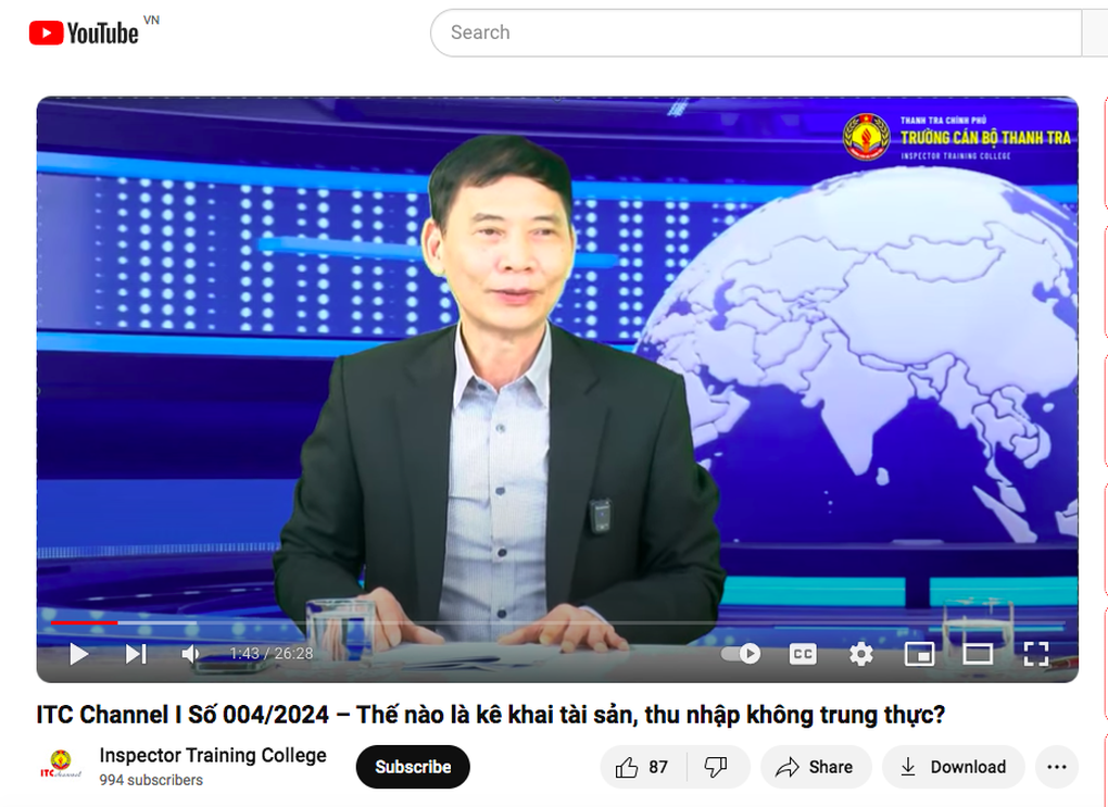 Mở kênh Youtube giải đáp thắc mắc về phòng chống tham nhũng, tiêu cực - 1