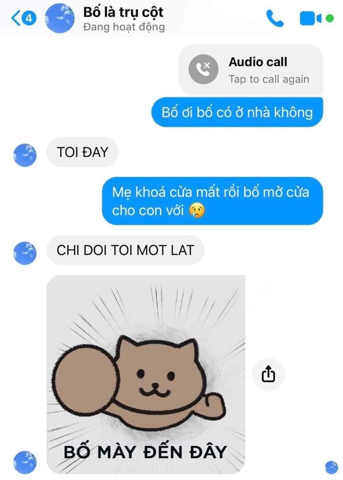 Dân mạng cười bò trước đoạn chat của con gái với bố là trụ cột - 1 Dân mạng cười bò trước đoạn chat của con gái với bố là trụ cột - 1