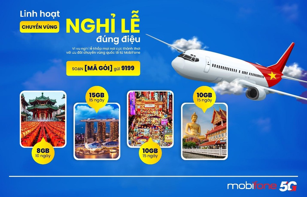 កញ្ចប់សេវារ៉ូមីងអន្តរជាតិ MobiFone ទាក់ទាញអតិថិជនក្នុងអំឡុងរដូវកាលឈប់សម្រាកថ្ងៃទី 2 ខែកញ្ញា - 1 Các gói cước chuyển vùng quốc tế MobiFone hút khách mùa lễ 2/9 - 1