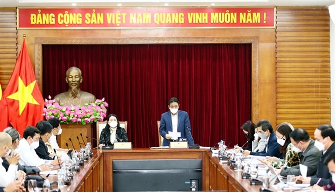 Thứ trưởng Hoàng Đạo Cương phát biểu tại buổi làm việc Ảnh: TRẦN HUẤN