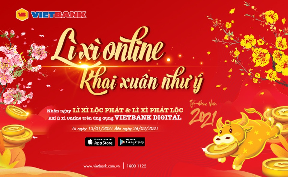 Lì xì online khai xuân như ý cùng Mobile Vietbank Digital - 1 Lì xì online khai xuân như ý cùng Mobile Vietbank Digital - 1