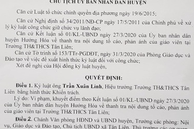Hiệu trưởng mượn tiền giáo viên bị kỷ luật khiển trách