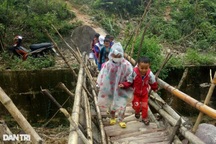 Học sinh băng rừng đến trường từ 4h sáng với bữa cơm khô khốc