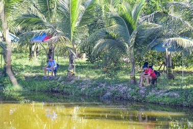 "Hốt bạc" nhờ mở dịch vụ câu tôm càng xanh