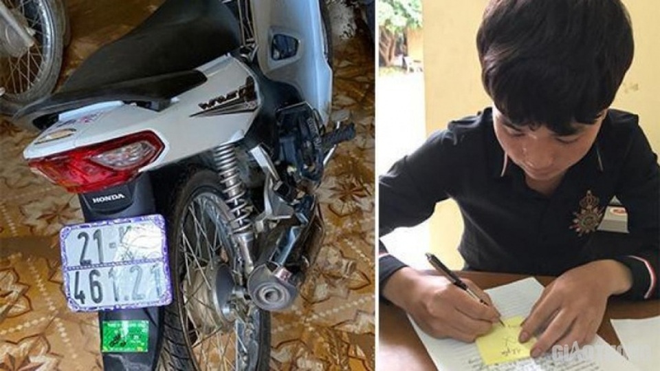 Phạt hơn 8 triệu đồng thanh niên lái xe máy bằng chân khi đổ đèo - 1 Phạt hơn 8 triệu đồng thanh niên lái xe máy bằng chân khi đổ đèo - 1