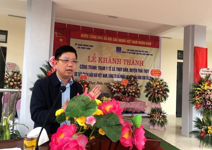 Ông Bùi Xuân Dương - Chánh Văn phòng BSR mong muốn các y bác sỹ của Trạm Y tế xã Thụy Dân sử dụng hết công năng của công trình, phục vụ việc khám chữa bệnh cho bà con nhân dân.