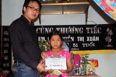 Thêm 32 triệu đồng đến với bé gái 8 tuổi viết thư gửi mẹ qua đời 