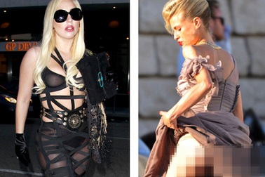 Sao khổ sở vì váy áo hớ hênh