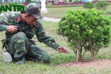 Công binh dò mìn trên tuyến đường Tổng thống Mỹ đi qua