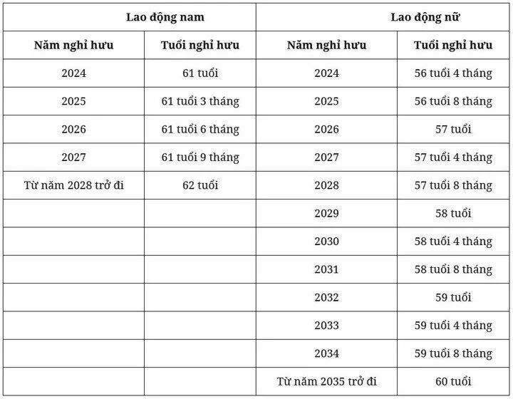 Tuổi nghỉ hưu của lao động nam và nữ năm 2024 là bao nhiêu? - 2