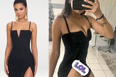 Cô gái hết hồn khi diện thử váy xẻ được mua online