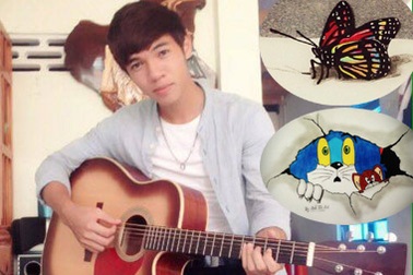 9X vẽ tranh 3D khiến người xem khó phân biệt thật - giả