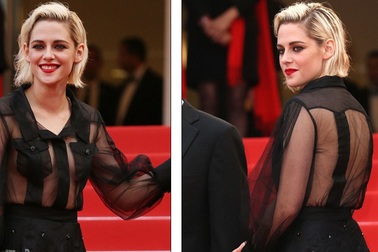 Kristen Stewart gây choáng với áo xuyên thấu