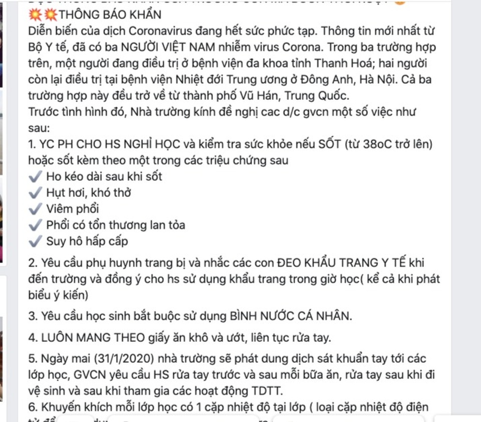 TPHCM: Cơ sở giáo dục cho học sinh nghỉ học phòng chống dịch virus Corona - 3 TPHCM: Cơ sở giáo dục cho học sinh nghỉ học phòng chống dịch virus Corona - 3