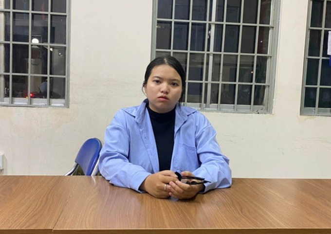 Đối tượng Vũ Nguyễn Nhật Vy tại cơ quan Công an.