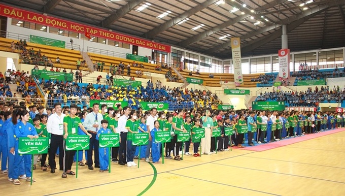 Vận động viên các tỉnh, thành phố tham dự Giải thể thao học sinh phổ thông toàn quốc năm 2023, môn bơi lội và Vovinam.