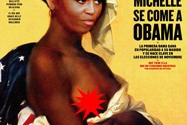 Bìa tạp chí bà Obama phơi ngực trần gây tranh cãi
