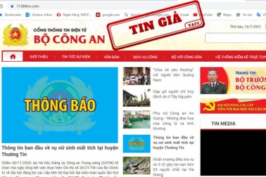 Lập website giả mạo Cổng thông tin điện tử Bộ công an để lừa đảo