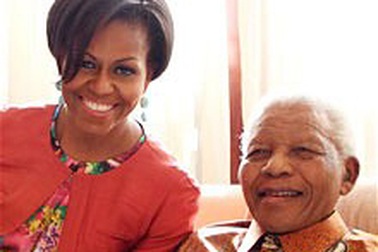 Michelle Obama gặp Nelson Madela