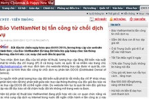 Báo VietNamNet tiếp tục bị tấn công