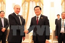 Chủ tịch nước Trương Tấn Sang hội đàm với Tổng thống Nga Putin
