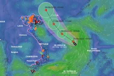 Áp thấp nhiệt đới không hướng vào đất liền Việt Nam