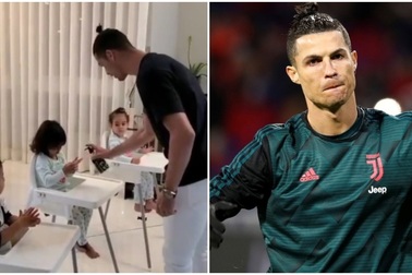 Ở nhà trông con mùa dịch Covid-19, C.Ronaldo gây sốt cộng đồng mạng