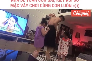 Cười té ghế với video bố nhảy dây cùng con gái mùa dịch
