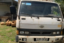 Kiểm lâm mai phục bắt gỗ lậu, tài xế bỏ xe chạy trốn