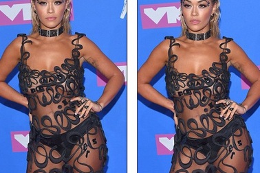 Choáng váng với váy "mặc như không" của Rita Ora