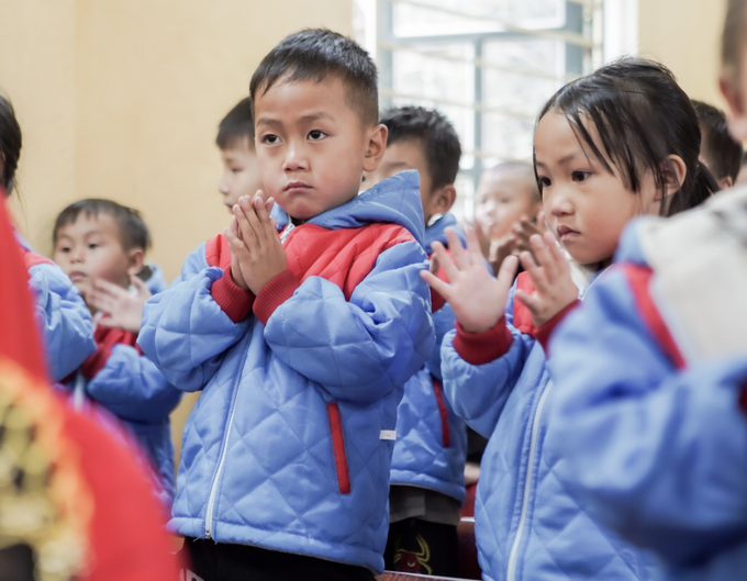 Các em nhỏ tại điểm Trường mầm non Phình Hồ.