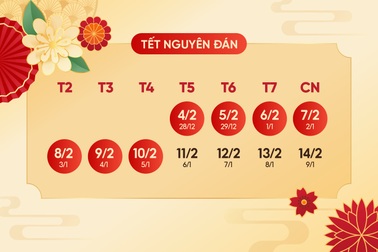 Chốt trình Chính phủ nghỉ Tết Nguyên đán 2027 kéo dài 7 ngày liên tiếp